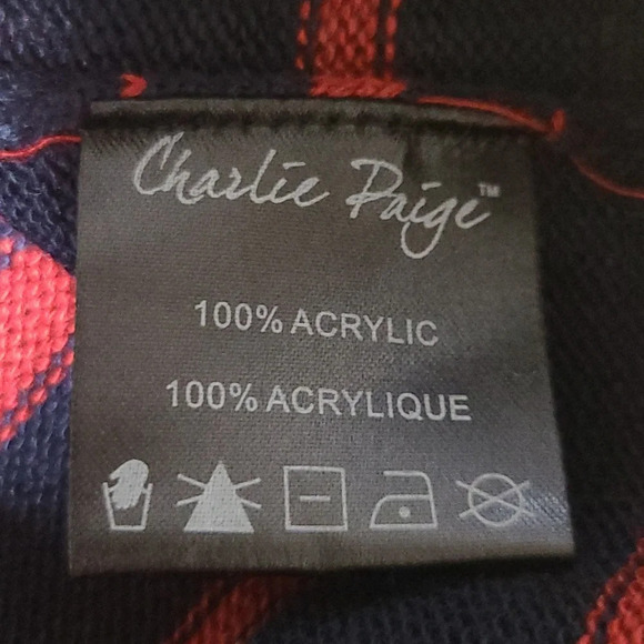 Charlie Paige Blue & Red Striped Sweater Dress - Size LG - Picture 5 of 6